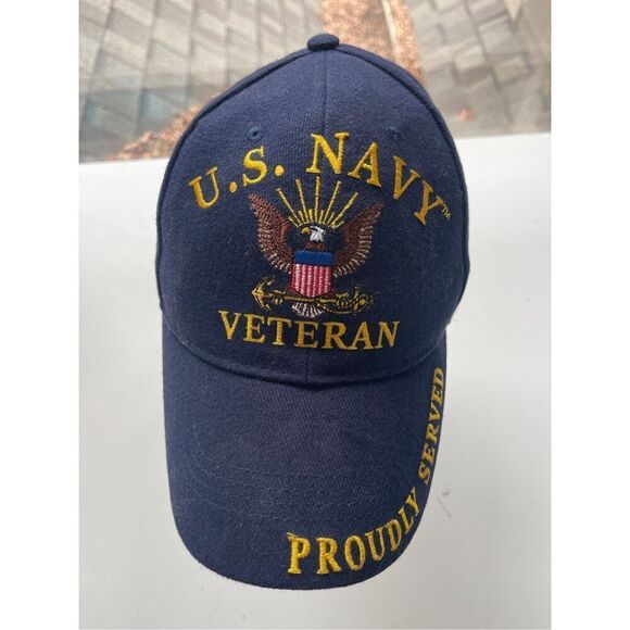 US Navy Veteran Navy Blue Hat/Cap - Picture 3 of 8